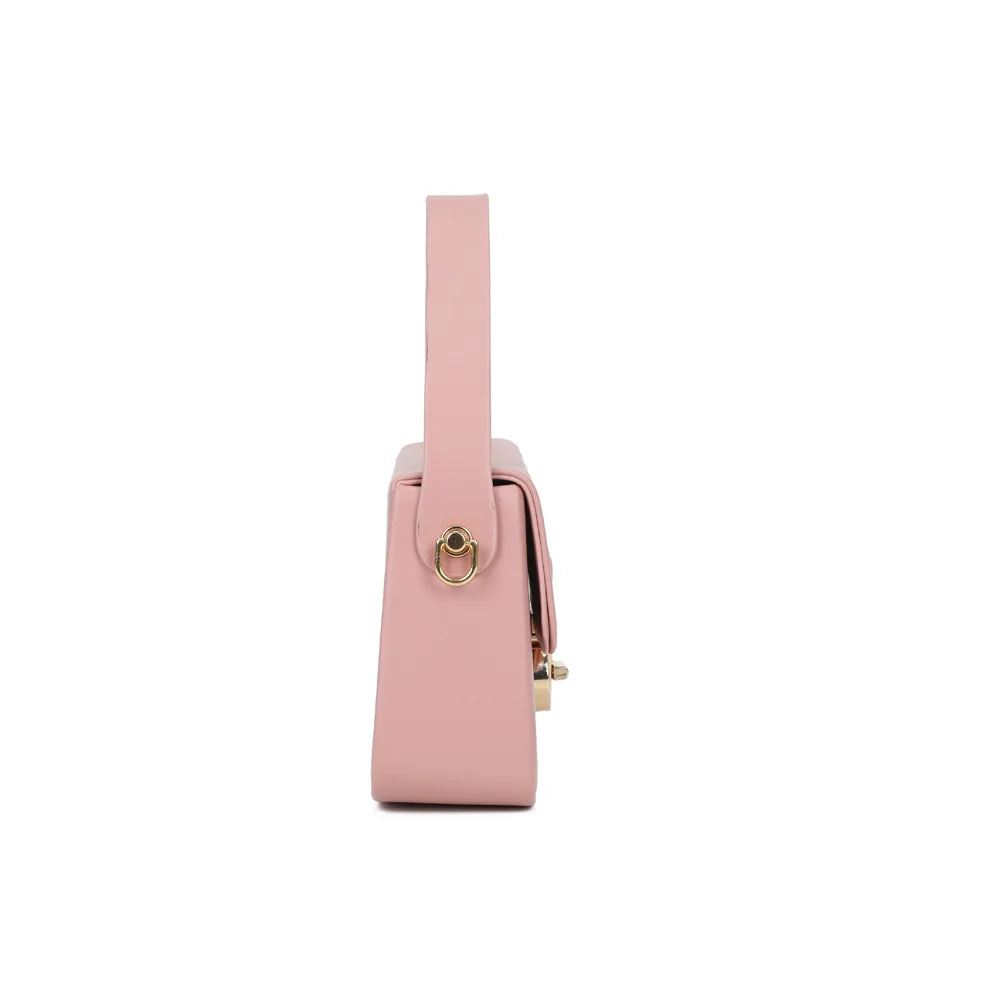 Profil du sac La Caliane rose : format compact de 6 cm de profondeur – réf. YL-26023
