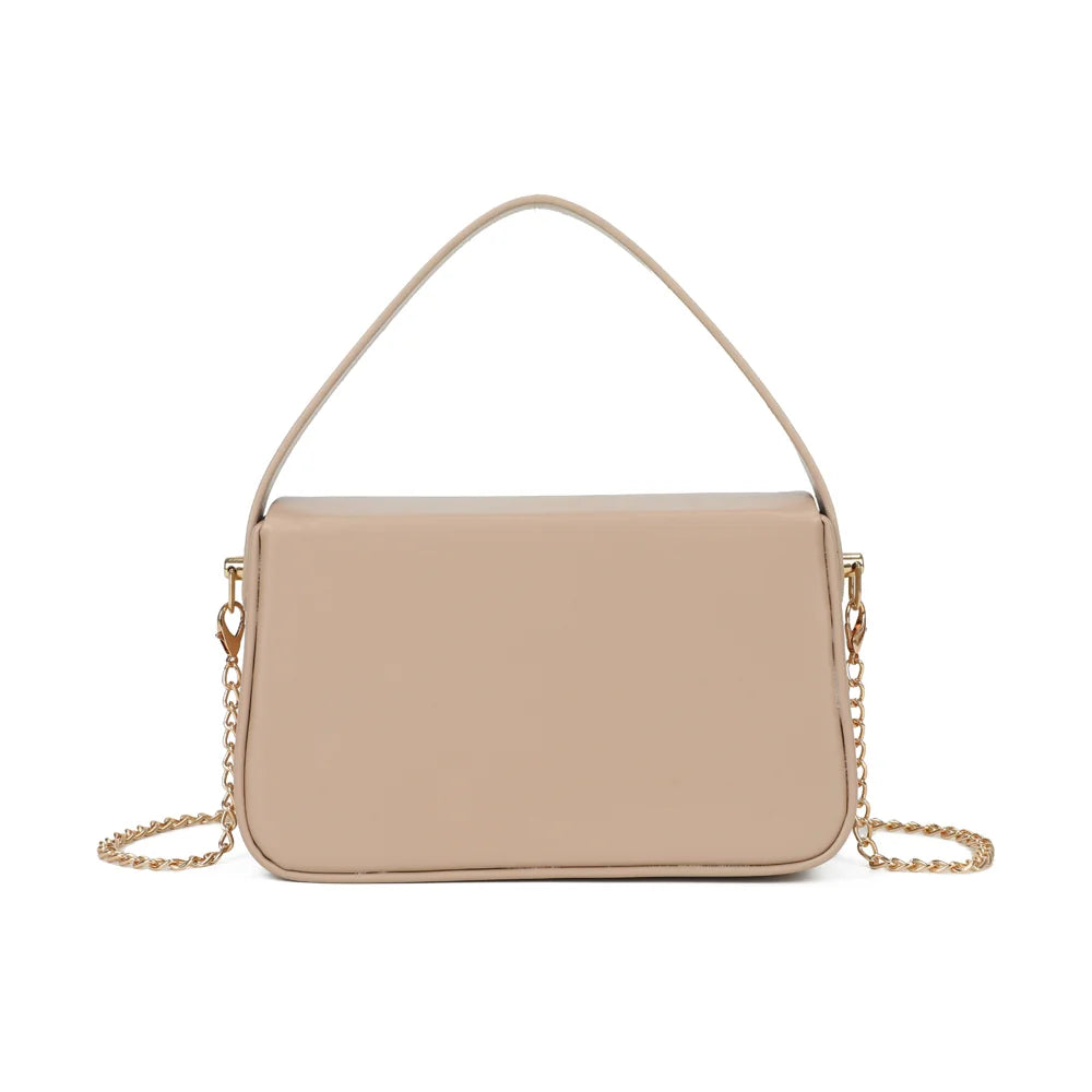 Dos du sac La Caliane taupe, finition synthétique lisse et anse courte – réf. YL-26023