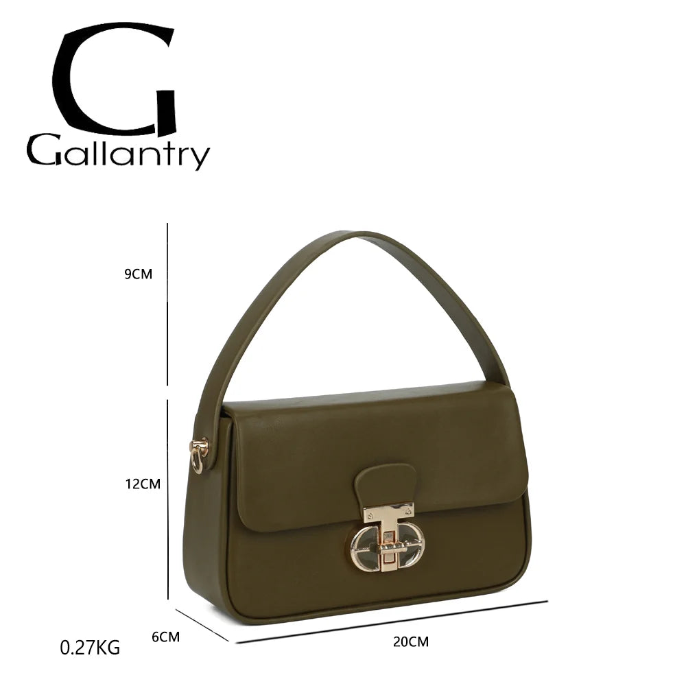 Dimensions du sac La Caliane vert foncé : 20 × 6 × 12 cm, anse de 9 cm, 0,27 kg – réf. YL-26023