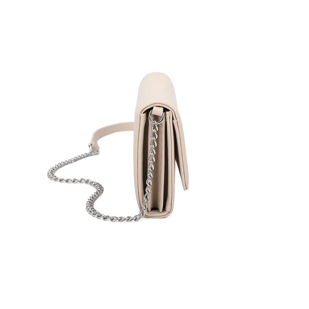 Profil de La Célina beige : un format fin de 4 cm de profondeur, facile à glisser partout – réf. SF-69049