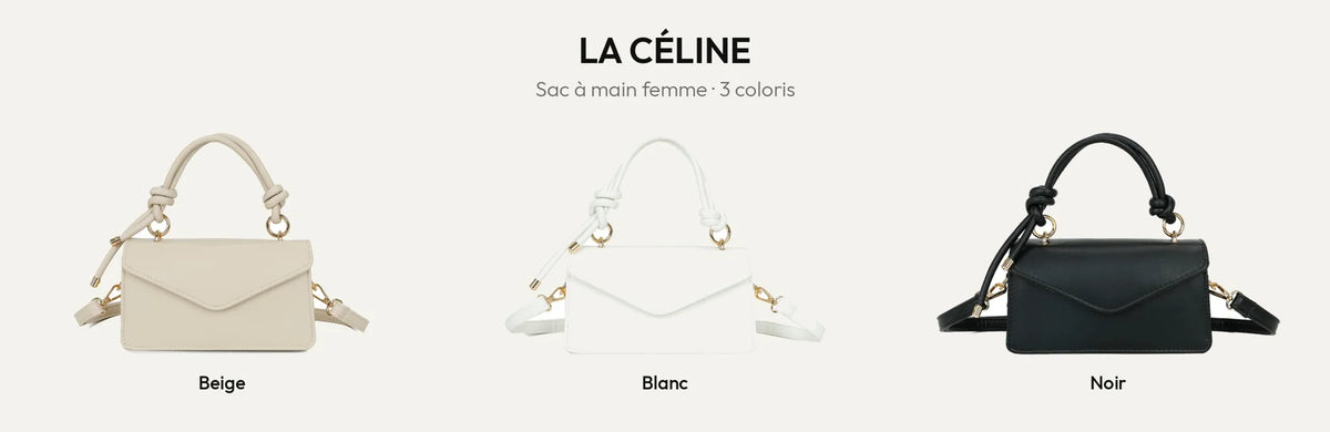 Sac à main La Céline à poignée nouée en beige, blanc et noir – Gallantry Paris – réf. C-0183