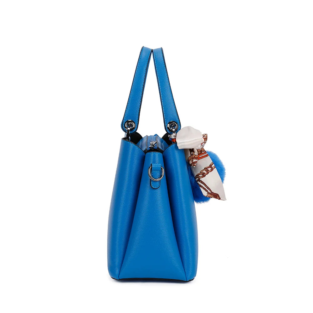 Sac à main La Coquette bleu électrique de profil – réf. DQ-815