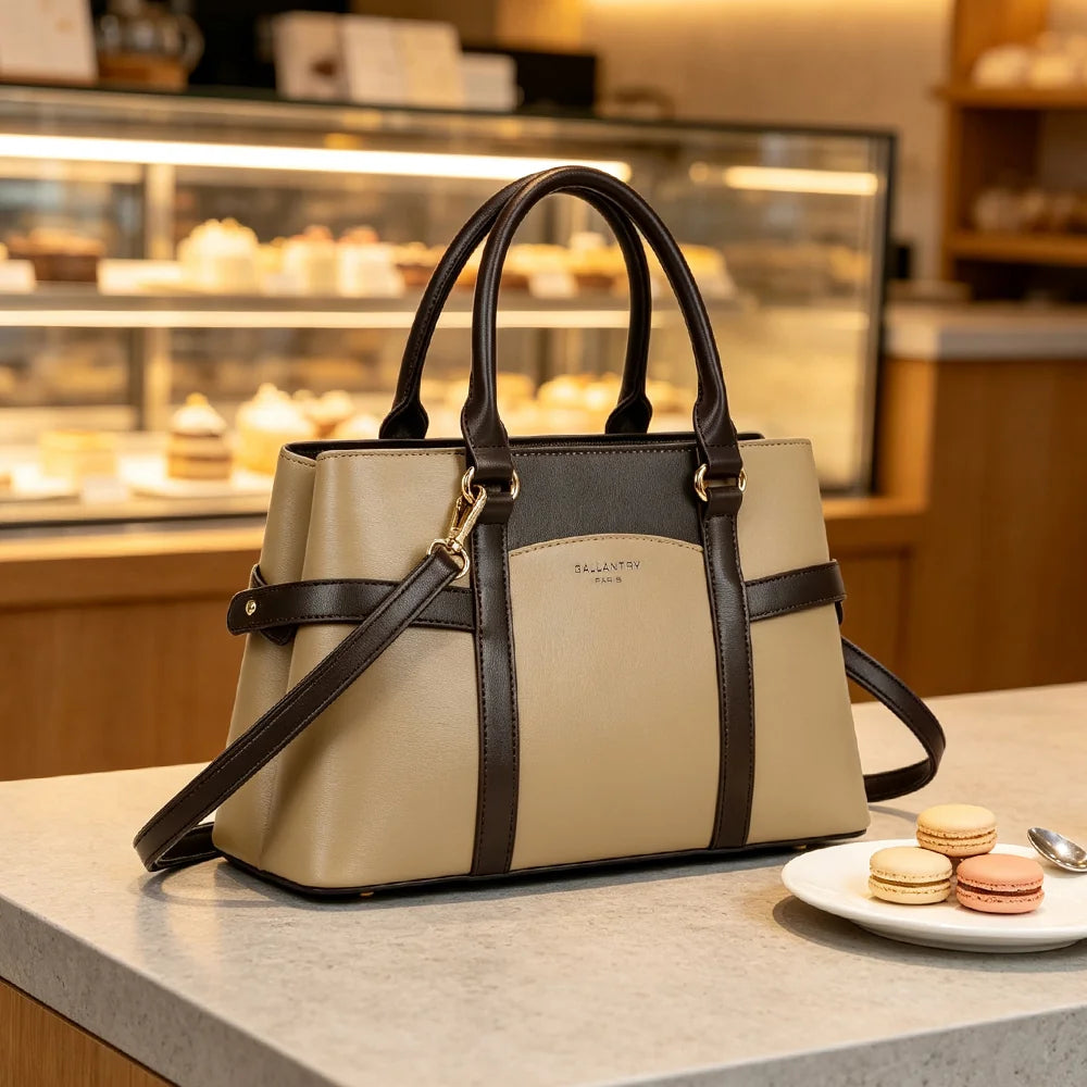 Sac à main La Dorsay posé dans un intérieur élégant – visuel d'ambiance créé avec l'IA – Gallantry Paris