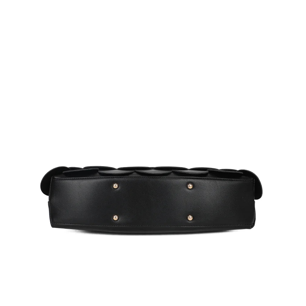 Dessous de La Écaille noir : fond structuré muni de pieds métalliques protecteurs – réf. G-7517