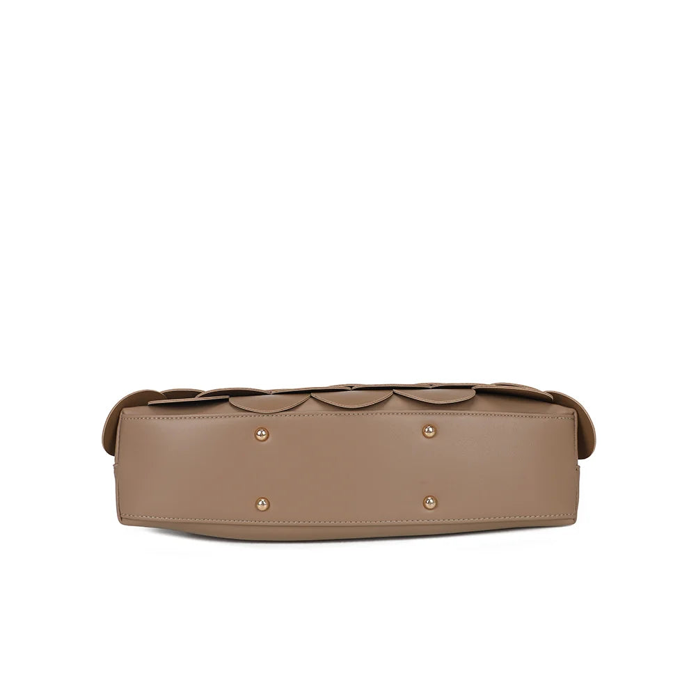 Dessous de La Écaille taupe foncé : fond structuré muni de pieds métalliques protecteurs – réf. G-7517