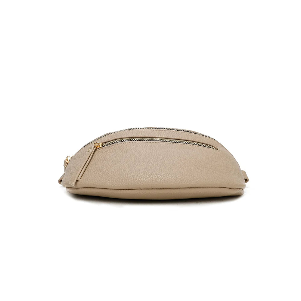 Dessous de La Élégia taupe, base arrondie en simili cuir grainé – réf. R-1926-1