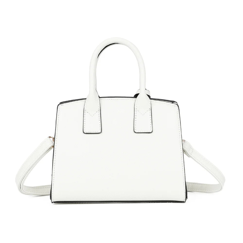 Dos du sac La Giulia blanc, ligne épurée et deux anses courtes assorties – réf. KJ-62045