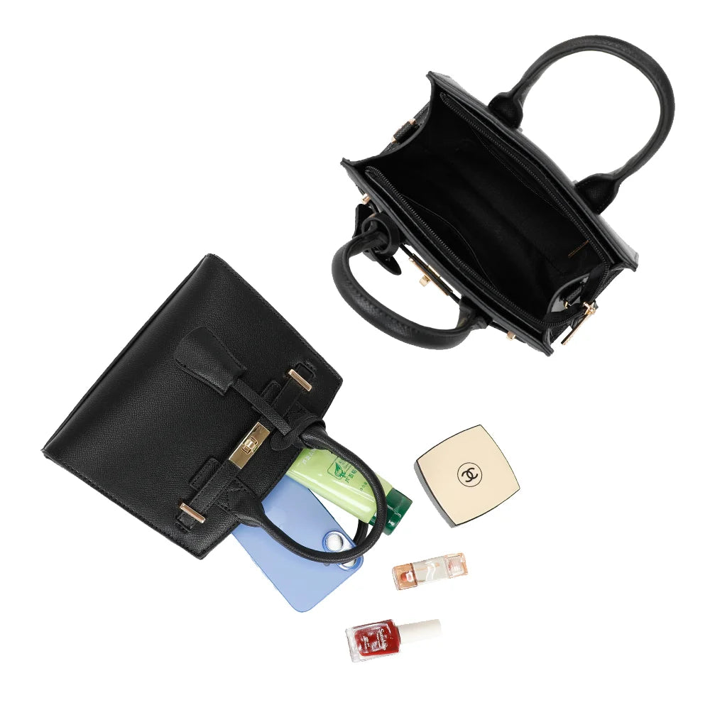 Intérieur de La Giulia noir : fermeture zippée, poche zippée et doublure synthétique – réf. KJ-62045