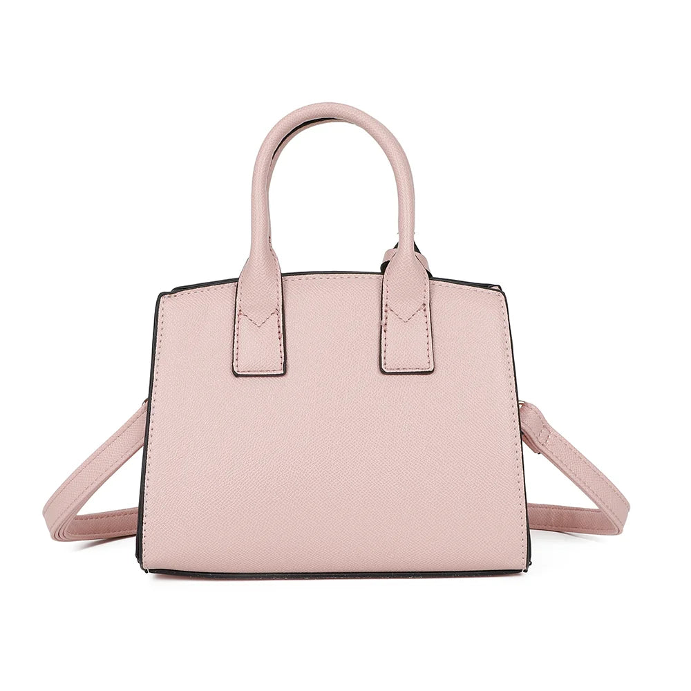 Dos du sac La Giulia rose, ligne épurée et deux anses courtes assorties – réf. KJ-62045
