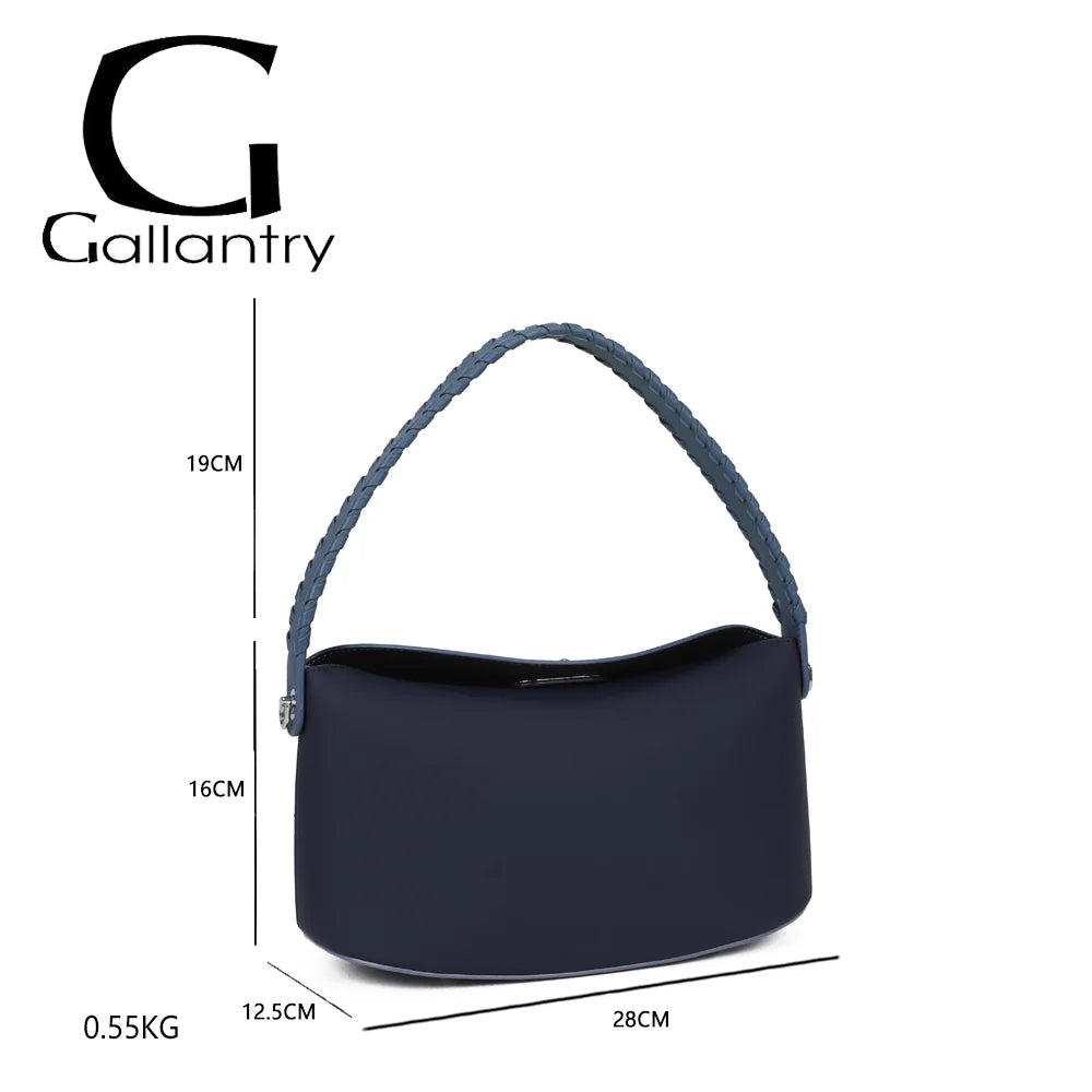 Dimensions de La Lison bleu foncé/bleu : 28 × 12,5 × 16 cm, hauteur d’anse 19 cm, poids 0,55 kg – réf. LS-76010