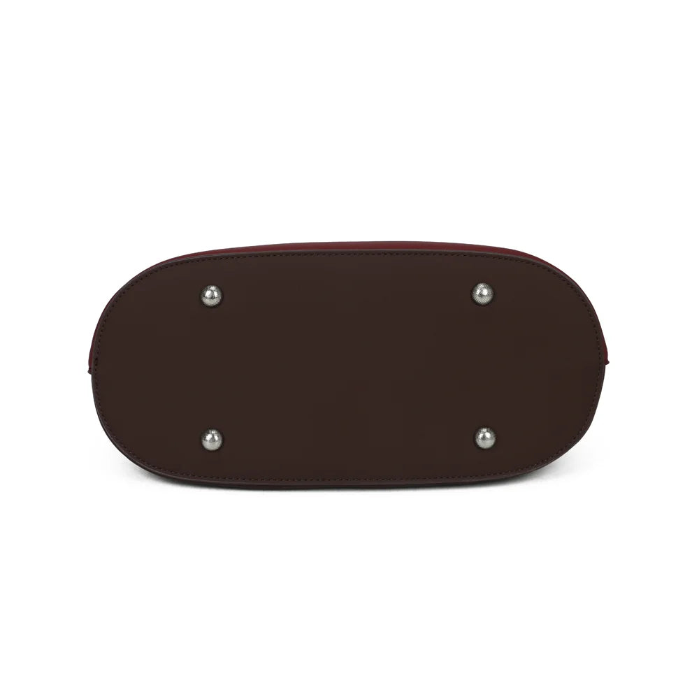 Dessous de La Lison bordeaux/coffee : base arrondie soulignée d’un élégant liseré de couleur contrastée – réf. LS-76010