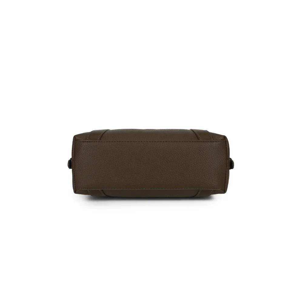 Dessous du sac La Lucia vert foncé, format compact de 27 × 10 cm pour les essentiels – réf. R-2060