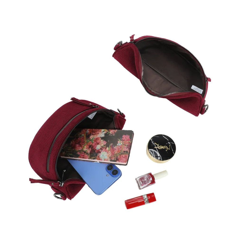 Intérieur de La Maddy bordeaux : doublure synthétique et poche zippée intérieure pour les essentiels – réf. Z-83051-10
