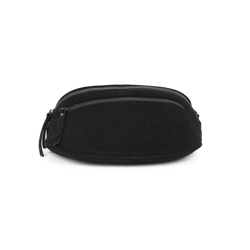 Dessous de La Maddy noir : base arrondie en velours côtelé, sans pieds – réf. Z-83051-10