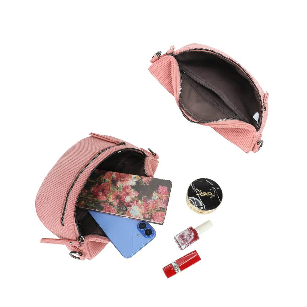 Intérieur de La Maddy rose foncé : doublure synthétique et poche zippée intérieure pour les essentiels – réf. Z-83051-10