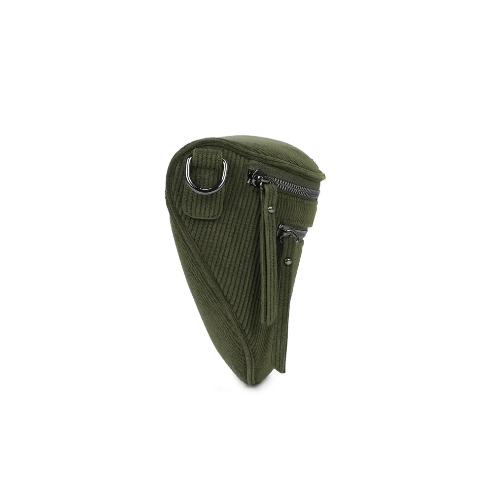 Profil de La Maddy vert foncé : format compact de 10 cm de profondeur et anneau en D métallique – réf. Z-83051-10