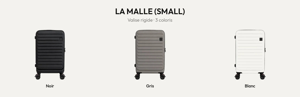La Malle (Small), valise rigide en ABS, en noir, gris et blanc – Gallantry Paris – réf. VAL-MGT-15-SMALL