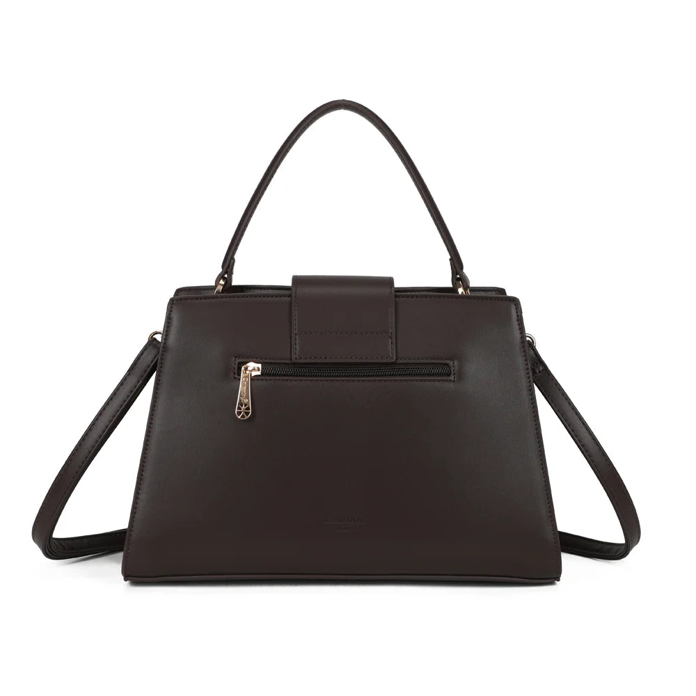 Dos de La Maristella café avec sa poche zippée pour garder les petits objets à portée de main – réf. LS-76005