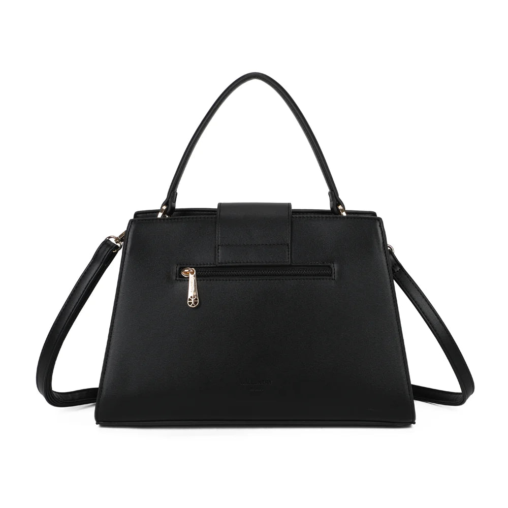 Dos de La Maristella noir avec sa poche zippée pour garder les petits objets à portée de main – réf. LS-76005