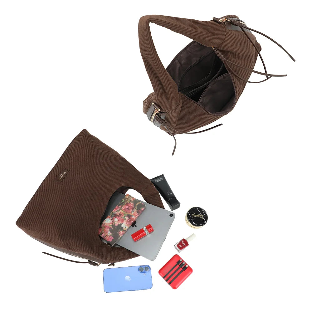 Intérieur de La Mélodie café : grand compartiment zippé qui accueille tablette et accessoires – réf. JC-53010