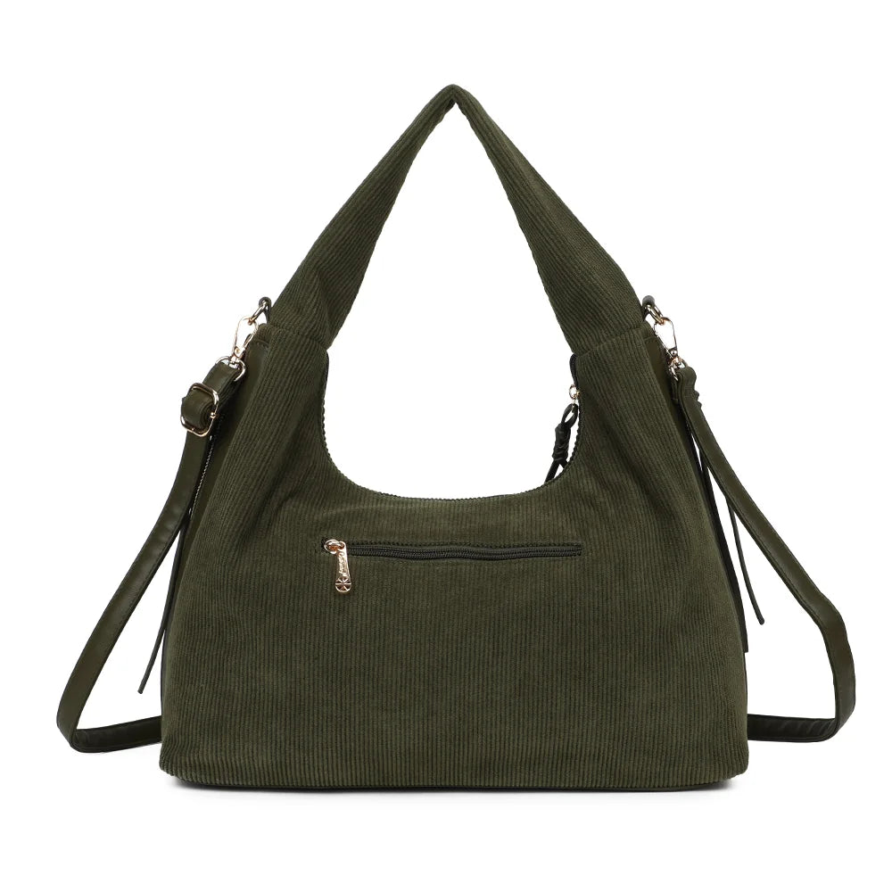 Dos de La Mélodie vert foncé avec sa poche zippée pour garder l’essentiel à portée de main – réf. JC-53010