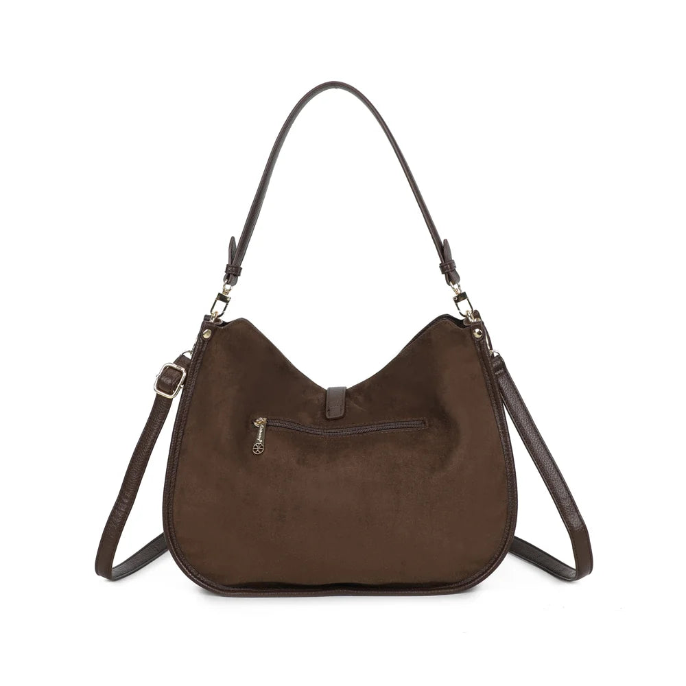 Dos de La Méorine café avec sa poche zippée pour garder les petits objets à portée de main – réf. JC-53001