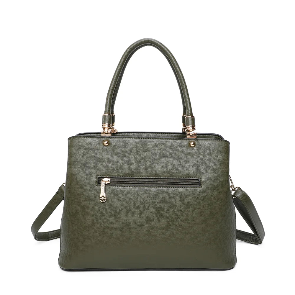 Dos de La Modena vert foncé, surface synthétique à la texture fine et lignes épurées – réf. G-7347