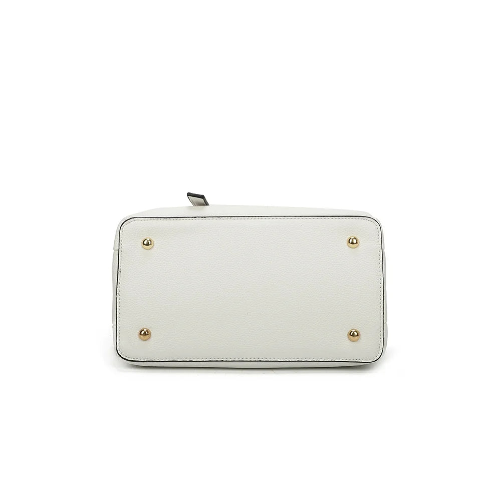 Dessous de La Moderne blanc avec pieds en métal qui protègent le sac une fois posé – réf. R-1710