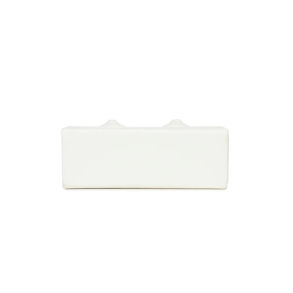 Dessous du La Mona blanc : base rectangulaire de 19,5 × 7 cm dans la même matière synthétique – réf. YL-26025