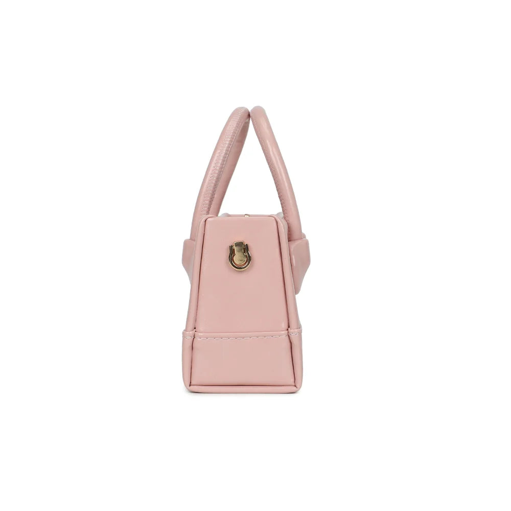 Profil du La Mona rose : 7 cm de profondeur et anneau doré pour accrocher la fine chaîne – réf. YL-26025