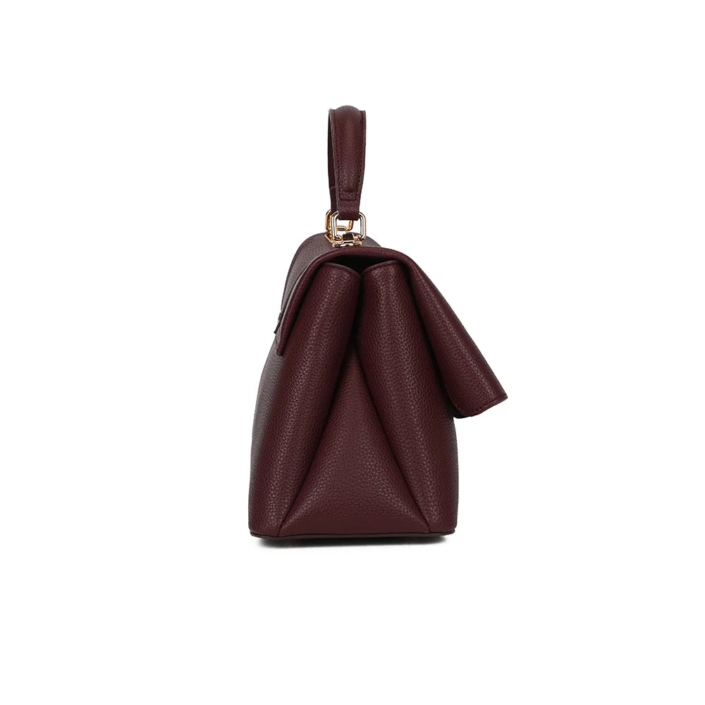 Profil du La Monna bordeaux : soufflet latéral et volume structuré de 12,5 cm de profondeur – réf. R-2057