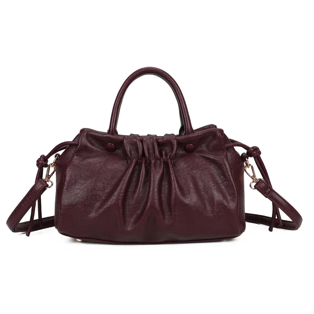 Dos du sac La Mylane bordeaux, simili cuir souple à l’aspect légèrement patiné – réf. DQ-8739-1