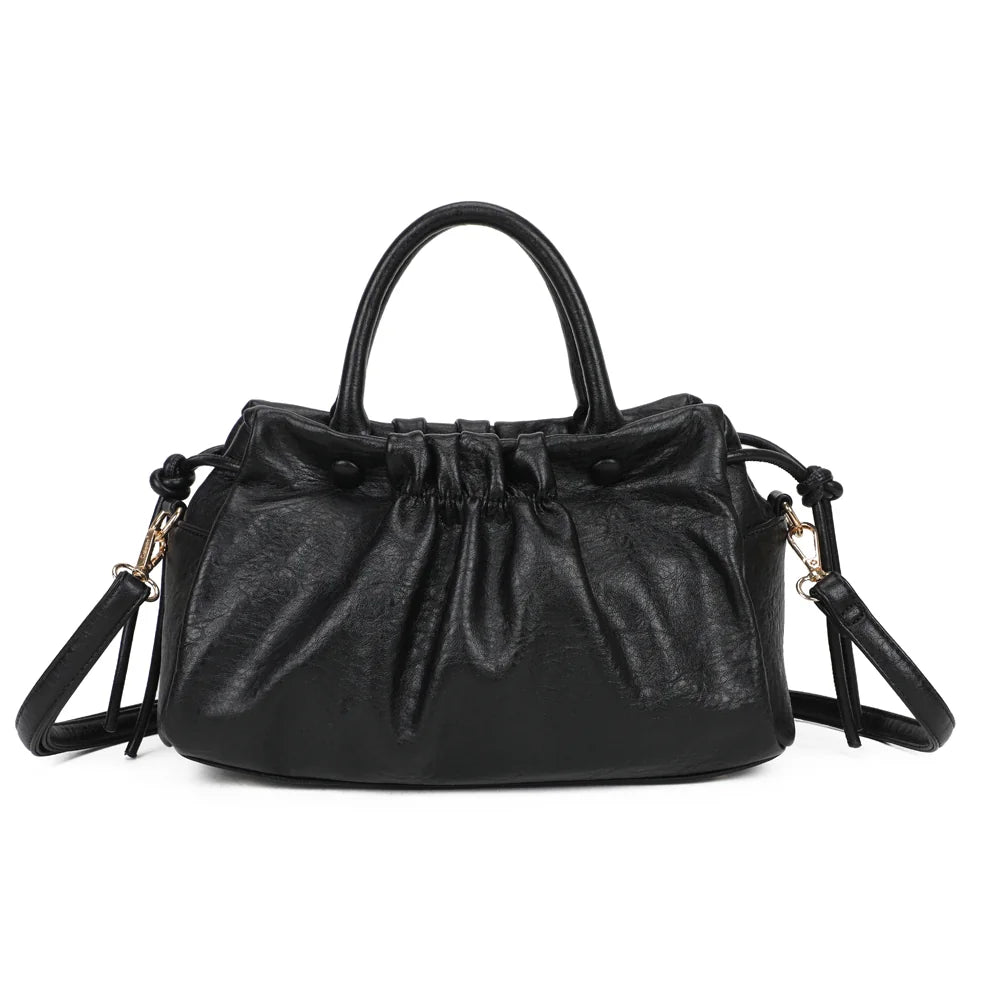 Dos du sac La Mylane noir, simili cuir souple à l’aspect légèrement patiné – réf. DQ-8739-1