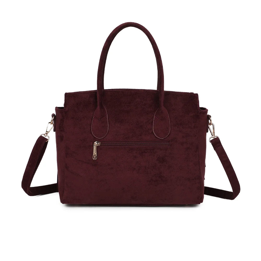 Dos de La Nacara bordeaux avec sa poche extérieure zippée pour garder l’essentiel à portée de main – réf. KJ-62102