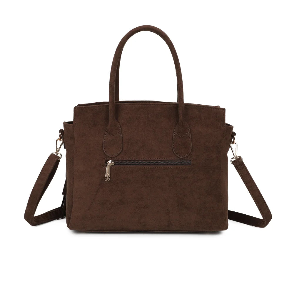Dos de La Nacara café avec sa poche extérieure zippée pour garder l’essentiel à portée de main – réf. KJ-62102