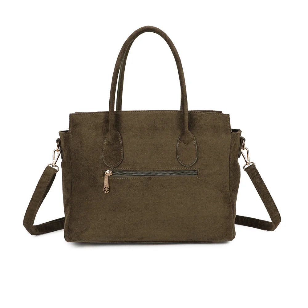 Dos de La Nacara vert foncé avec sa poche extérieure zippée pour garder l’essentiel à portée de main – réf. KJ-62102