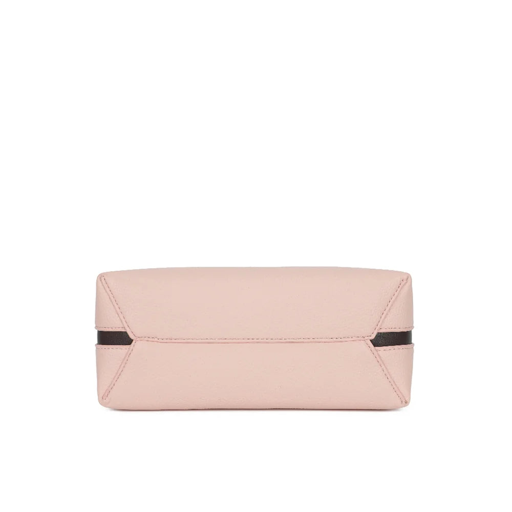 Fond du sac La Novelle rose en simili cuir grainé, forme nette et structurée – réf. R-2066