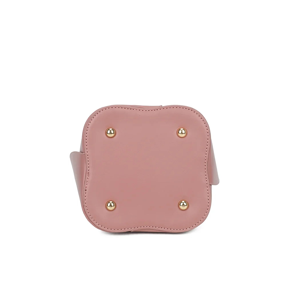 Dessous du sac La Nuvia rose foncé, vu de face pour découvrir sa forme arrondie – réf. DQ-8727
