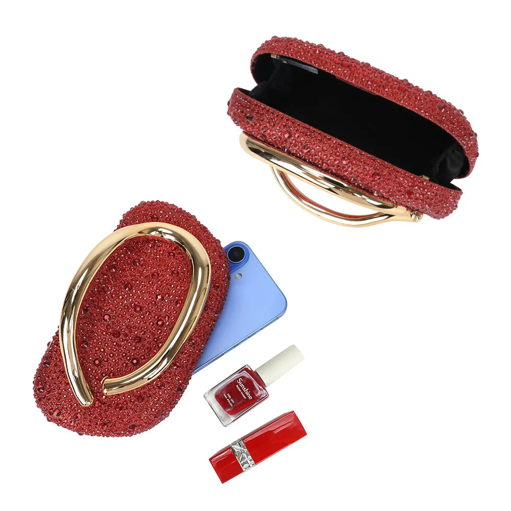 La Pépite rouge ouverte : compartiment intérieur pour cartes, clés et accessoires de beauté – réf. HR-92009-3