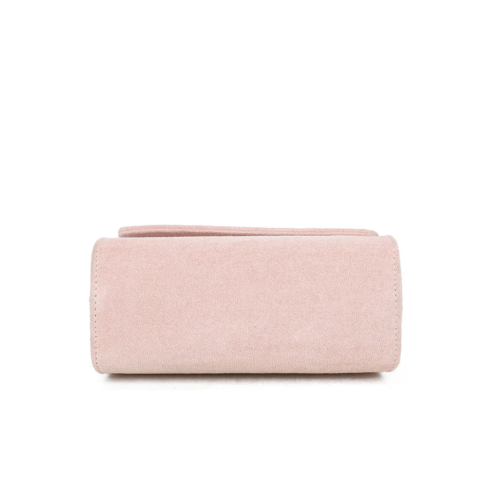 Dessous de La Petite Élégante rose, en suédine douce assortie au reste du sac – réf. HY-5406-5