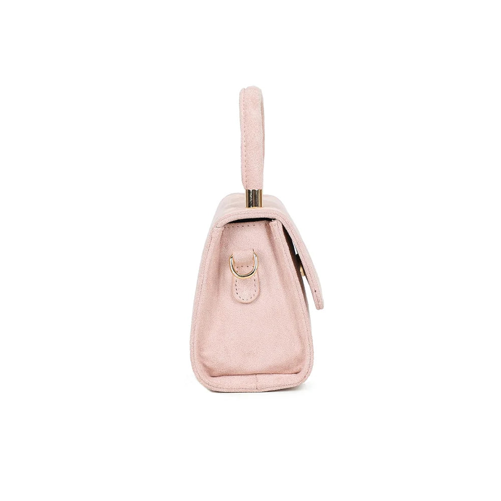 Profil de La Petite Élégante rose : 8 cm de profondeur et anneau doré pour la bandoulière – réf. HY-5406-5