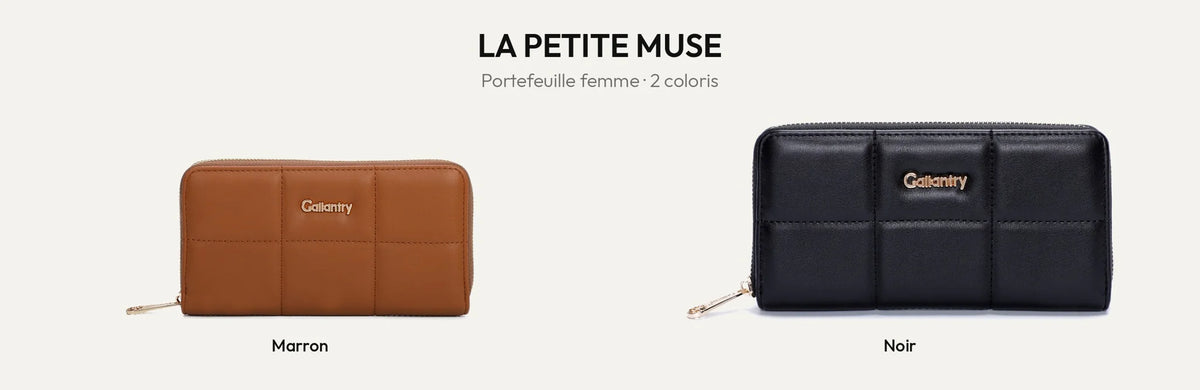 Portefeuille femme La Petite Muse en coloris Marron et Noir – Gallantry Paris – réf. L-91164-15