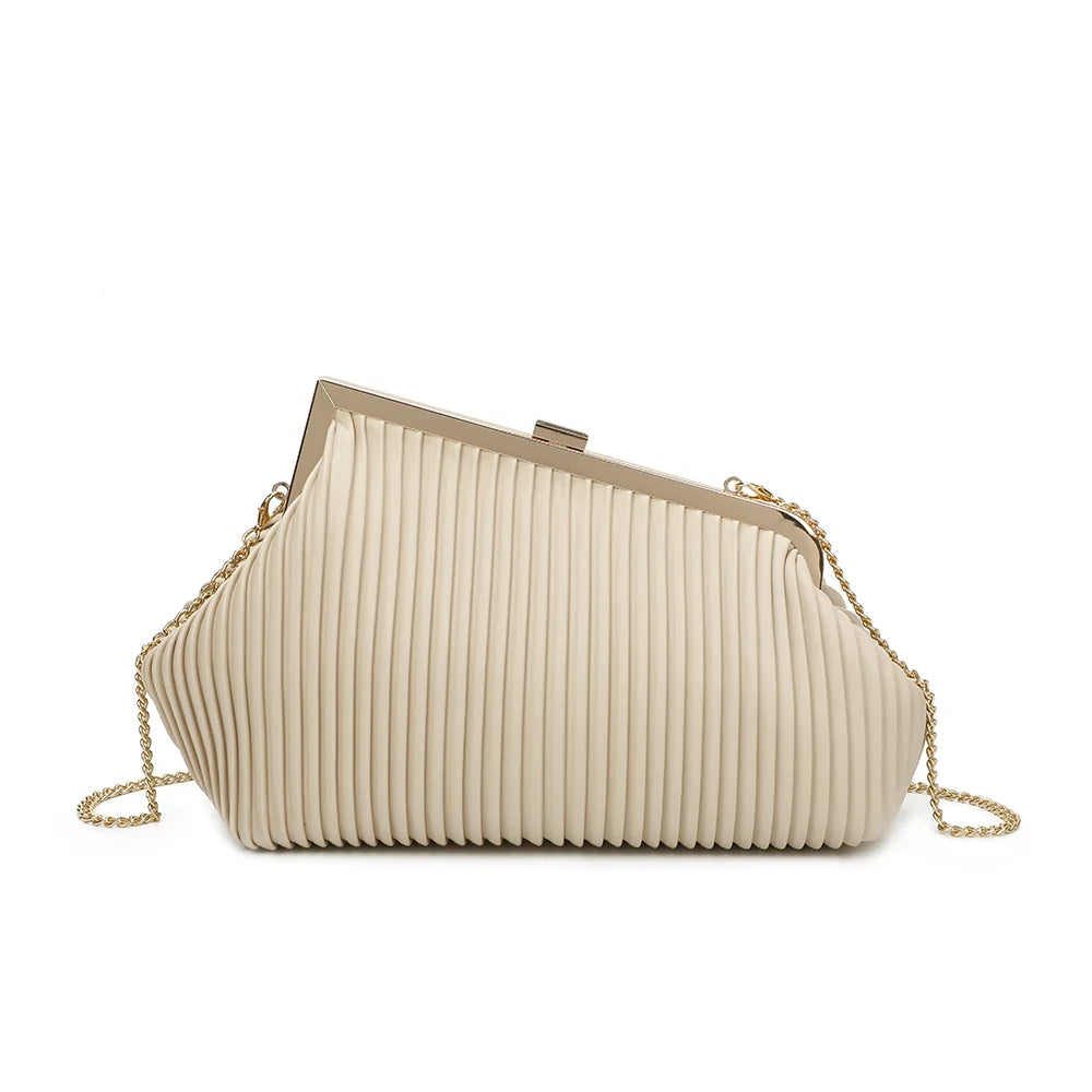 Dos de la pochette La Philomène beige, plis verticaux continus sur toute la surface – réf. R-1705