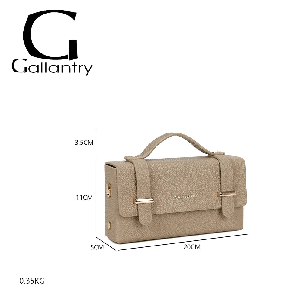 Dimensions de La Pomone en taupe : 20 × 5 × 11 cm, anse de 3,5 cm, poids 0,35 kg – réf. MW-24001-1