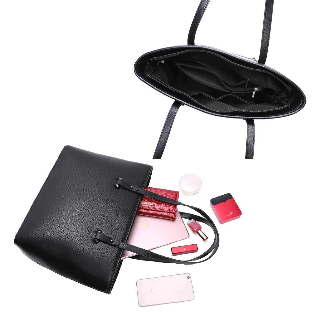 Intérieur de La Raffiné noir : rangements pratiques et place pour une tablette – réf. M-9401
