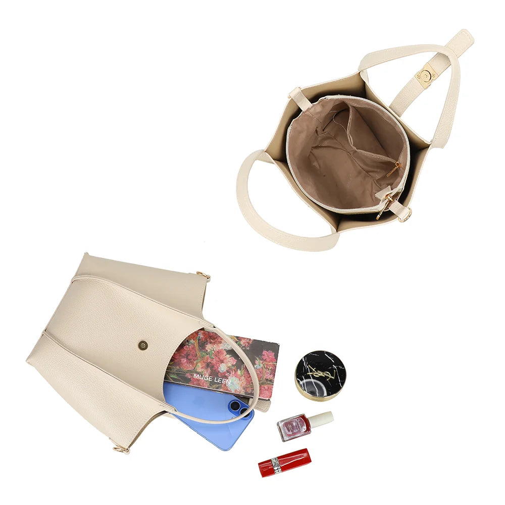 Intérieur de La Rosalie beige avec compartiment zippé pour ranger vos essentiels – réf. KJ-62095