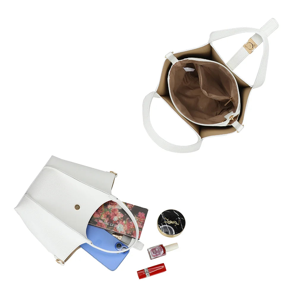 Intérieur de La Rosalie blanc avec compartiment zippé pour ranger vos essentiels – réf. KJ-62095