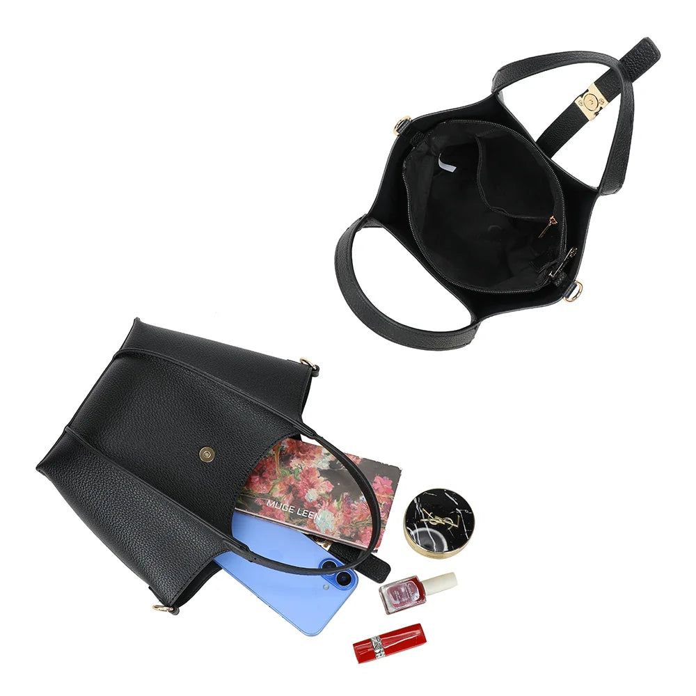 Intérieur de La Rosalie noir avec compartiment zippé pour ranger vos essentiels – réf. KJ-62095