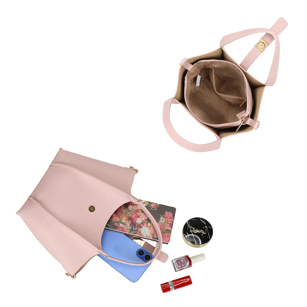 Intérieur de La Rosalie rose avec compartiment zippé pour ranger vos essentiels – réf. KJ-62095