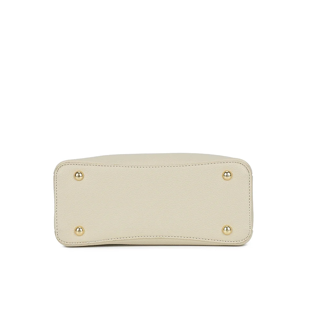 Dessous de La Rosella beige, base plate et structurée en simili cuir grainé – réf. DQ-8733